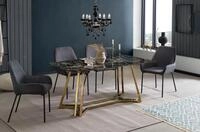 Esstisch SALESFEVER "Design Tisch f&uuml;r gem&uuml;tliche Abende", gold (schwarz, gold,
