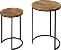 Beistelltisch BYLIVING "Jaron", braun (braun, schwarz), B:40cm H:60cm T:40cm, Tische,