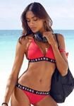 Triangel-Bikini ELBSAND, Damen, Gr. 34, Cup C/D, rot, Microfaser, unifarben mit