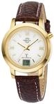 Funkuhr MASTER TIME, braun (braun, wei&szlig;), Armbanduhren, Damen, goldfarben, Funkuhr,