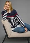 Streifenpullover AJC, Damen, Gr. 36/38 (S), bunt (marine, wei&szlig;, rot), Feinstrick,