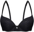 Push-up-BH SASSA "Push Up-BH PURE ANIMAL", Damen, Gr. 80, Cup A, schwarz, Stoff,