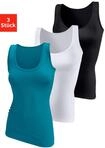 Unterhemd, Damen, Gr. 40/42, N-Gr, gr&uuml;n (petrol, schwarz, wei&szlig;), Single Jersey,
