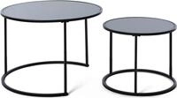 Couchtisch JAHNKE, schwarz (schwarzglas, schwarz, schwarz, schwarzglas), B:73,4cm