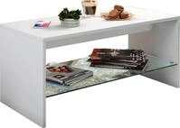 Couchtisch VCM "Holz Sofatisch Couchtisch Glas Wisal", wei&szlig;, B:90cm T:40cm, Tische,