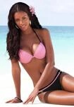 Bikini-Hose BUFFALO "Florida", Damen, Gr. 32, N-Gr, rosa (rosa, schwarz), Polyamid,