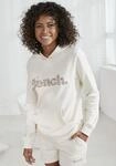 Kapuzensweatshirt BENCH. LOUNGEWEAR, Damen, Gr. 40/42, beige (sand), Interlock,