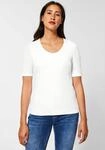 T-Shirt STREET ONE "Style Palmira", Damen, Gr. 34, wei&szlig;, Stoff, Obermaterial:...