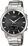 Funkchronograph CASIO FUNK, schwarz (silberfarben, schwarz), Armbanduhren, Herren,