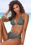 Triangel-Bikini-Top S.OLIVER "Aiko", Damen, Gr. 36, Cup C/D, gr&uuml;n (oliv),