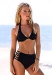 Highwaist-Bikini-Hose BENCH. "Perfect", Damen, Gr. 34, N-Gr, schwarz, Microfaser,