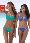 Triangel-Bikini-Top BUFFALO "Happy", Damen, Gr. 32, Cup A/B, blau, Microfaser,
