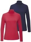 Stehkragenshirt LASCANA "aus weichem Viskose-Stretch", Damen, Gr. 48/50, pink (pink,