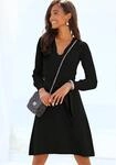 Strickkleid LASCANA "aus weiche Rippstrickware, leicht ausgestellter Rockteil",