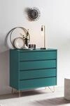 Kommode SALESFEVER "Bolton - Stilvolles Sideboard", blau (petrol, gold), B:90cm