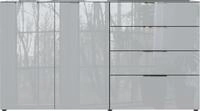 Sideboard GERMANIA "Oakland mit Glasauflage", grau (graphit, silbergrau), B:184cm