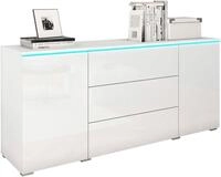 Sideboard HOME AFFAIRE "VERA, grifflos", wei&szlig; (wei&szlig;, wei&szlig; hochglanz), B:150cm