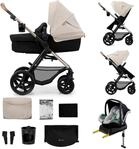 Kombi-Kinderwagen KINDERKRAFT "MOOV 2 4in1 EVA", Baby, beige (grau), Stahl,