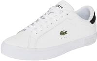 Sneaker LACOSTE "POWERCOURT", Herren, Gr. 42,5, wei&szlig; (wht, blk), Leder, Schuhe