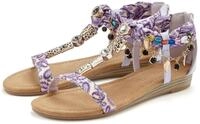 Sandale LASCANA "Sommerschuh, Sandalette, offener Schuh", Damen, Gr. 38, lila,