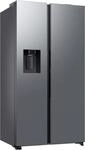 SAMSUNG Side-by-Side "RS80F67KCTEF", Energieeffizienz: C, silber (edelstahl look),