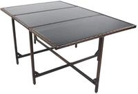 Gartentisch VCM "Rattan Gartentisch Balkontisch Raloso 170x110", braun, B:170cm