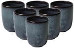 Becher "Becher ohne Henkel Lave 400 ml 6er Set", grau (gris), 6 tlg., Steingut, LIKE.