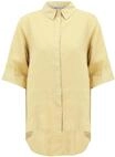 Klassische Bluse CARTOON "Leinenbluse mit Kragen", Damen, Gr. 34, gelb (weeping