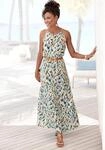 Maxikleid LASCANA "mit Alloverprint und Knopfleiste hinten, aus gewebter Viskose",