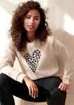 Sweatshirt LASCANA, Damen, Gr. 44/46, beige (sand), Sweatware, Obermaterial: 60%