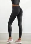 Seamless Leggings LASCANA "Po Push Up", Damen, Gr. S (36/38), N-Gr, schwarz,