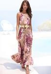Maxikleid LASCANA "mit Alloverprint und Knopfleiste hinten, aus gewebter Viskose",