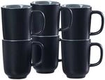 Becher RITZENHOFF & BREKER "Kaffeebecher Jasper 285 ml 6er Set", schwarz, Keramik,