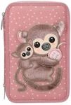 Buntstift DEPESCHE "3-Fach Federtasche mit Affen-Applikation JUICY inkl. Stifte