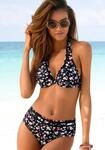 B&uuml;gel-Bikini LASCANA, Damen, Gr. 36, Cup B, schwarz (schwarz, bedruckt), Polyamid,