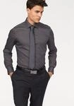 Langarmhemd BRUNO BANANI "Slim-fit", Herren, Gr. 35/36 (XS), D-Gr, grau (anthrazit),
