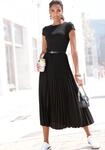 Midikleid LASCANA "mit Plisseerockteil, b&uuml;gelfreie Qualit&auml;t", Damen, Gr. 46, N-Gr,