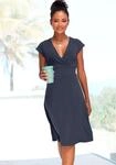 Jerseykleid LASCANA "aus b&uuml;gelfreier Ware", Damen, Gr. 44, N-Gr, blau, Jersey,