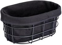 Brotkorb WENKO "Modell Bela", schwarz, B:27cm H:17cm L:11,5cm, Baumwolle, Metall,