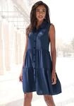 Sommerkleid VIVANCE "aus gewebter Viskose, A-Linien-Kleid", Damen, Gr. 38, N-Gr, blau