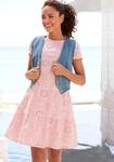 Spitzenkleid BUFFALO "aus Lochstickerei mit Innenfutter, gestuftes Webkleid", Damen,