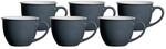 Tasse RITZENHOFF & BREKER "Jumbotassen Doppio 350 ml 6er Set", grau (anthrazit),