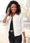 Bomberjacke LASCANA "mit Druckkn&ouml;pfen und Rippstrickb&uuml;ndchen", Damen, Gr. 36, beige