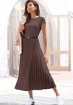 Midikleid LASCANA "mit Plisseerockteil, b&uuml;gelfreie Qualit&auml;t", Damen, Gr. 40, N-Gr,