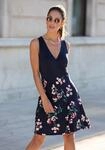 Jerseykleid BEACHTIME BY LASCANA "mit bedrucktem Rockteil, Oberteil in Wickeloptik,