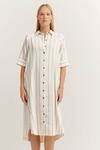 Hemdblusenkleid BUGATTI, Damen, Gr. 34, Normalgr&ouml;&szlig;en, beige (60, taupe), 56%
