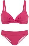 Triangel-Bikini LASCANA, Damen, Gr. 40, Cup A, rot, Polyamid, unifarben, Bikini-Sets