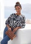 Schlupfbluse LASCANA "mit Animalprint aus leichter Viskose-Webware", Damen, Gr.