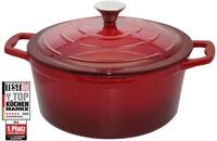 1100000002199 ELO "Gusseisen Kochtopf", rot, B:27,5cm H:14cm L:32,5cm &Oslash;:26cm,