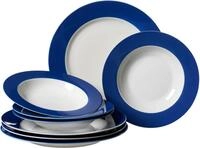 Tafelservice RITZENHOFF & BREKER "Doppio", blau, 8 Stk., Porzellan, Geschirr-Sets,